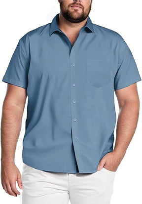 COOFANDY Big & Tall Dress Shirts for Men Short Sleeve Button Down Casual Shirts