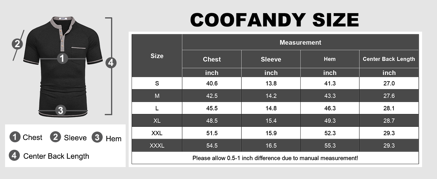 COOFANDY Mens Henley Shirts Short Sleeve Casual Button T-Shirts Basic Tee Shirts Summer Vintage T Shirts with Pocket