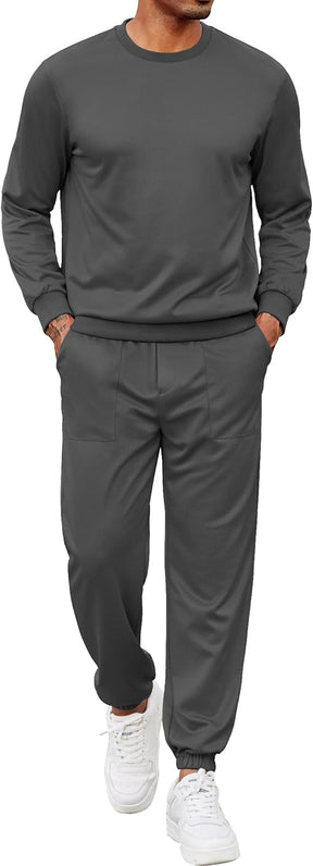 COOFANDY Men's Tracksuit 2 Piece Sweatsuit Set Long Sleeve Pullover Athletic Suit For Sports Casual Fitness Jogging