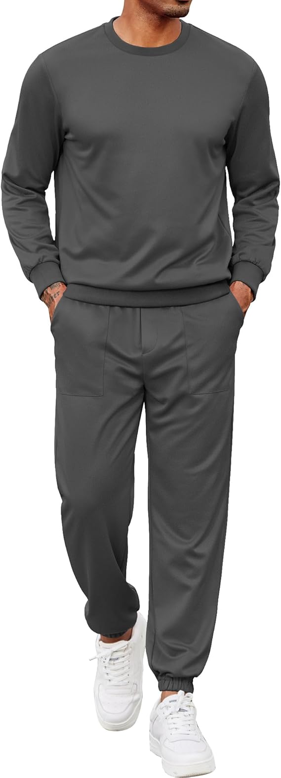 COOFANDY Men's Tracksuit 2 Piece Sweatsuit Set Long Sleeve Pullover Athletic Suit For Sports Casual Fitness Jogging