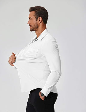 COOFANDY Stretch Mens Dress Shirts Wrinkle Free Long Sleeve Dress Shirt Muscle Fit Button Down Shirt