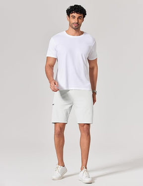 COOFANDY Mens Hybrid Casual Golf Shorts 9" Stretch Lightweight Quick Dry Summer Hiking Travel Shorts with Zipper Pockets