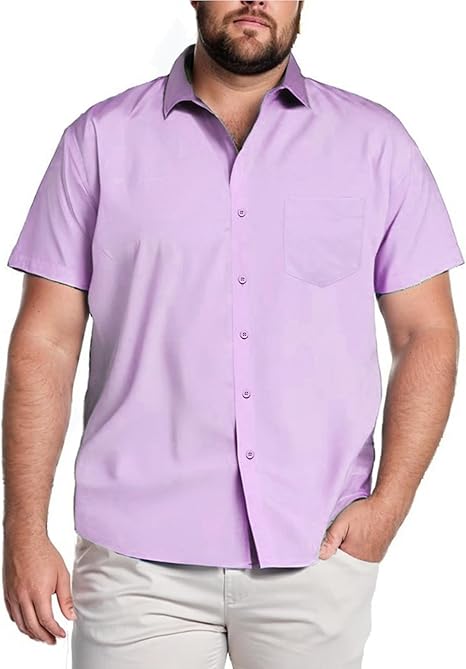 COOFANDY Big & Tall Dress Shirts for Men Short Sleeve Button Down Casual Shirts