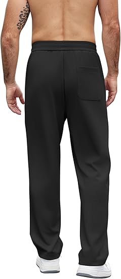 COOFANDY Mens Casual Sweatpants Open Bottom Lounge Pants Lightweight Baggy Workout Yoga Track Pants