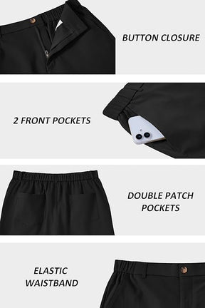 COOFANDY Men's Casual Shorts Classic-Fit 9" Chino Shorts Cotton Stretch Golf Short with 4 Pockets