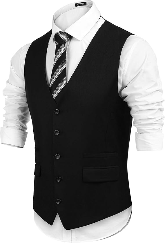 COOFANDY Mens Suit Vest Formal Dress Vest Slim Fit Buesiness Wedding