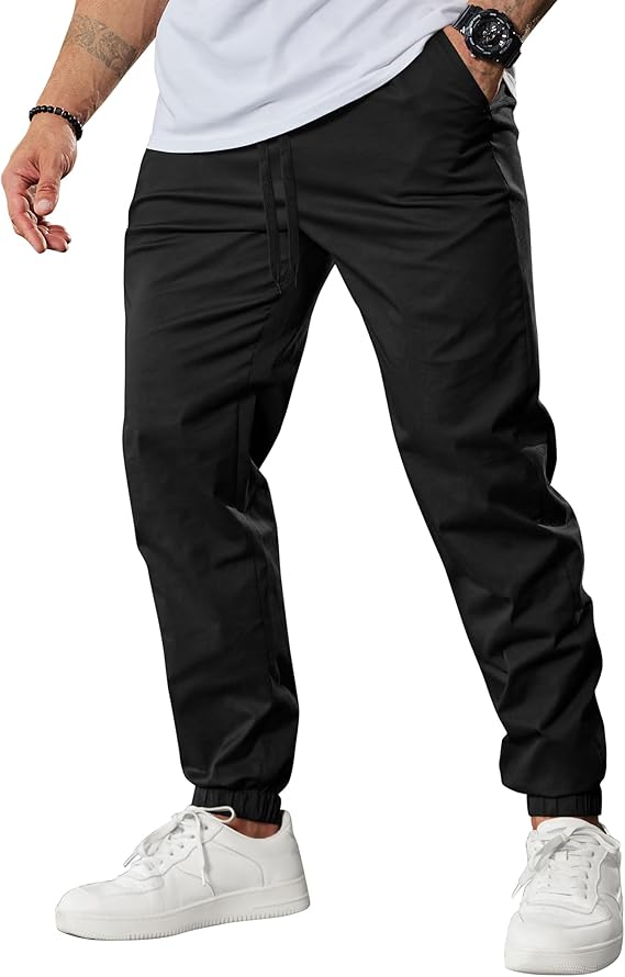 COOFANDY Men Joggers Pants Cotton Casual Cargo Drawstring Pants Outdoor Hiking Track Jogging Sweatpant