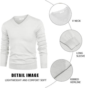 COOFANDY Mens V Neck Dress Sweater Long Sleeve Slim Fit Fashion Pullover Sweater