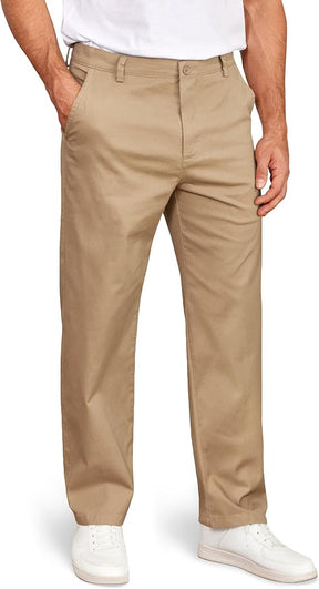 COOFANDY Mens Casual Chinos Pants Classic Relaxed Fit Flat Front Slacks Work Stretch Trousers