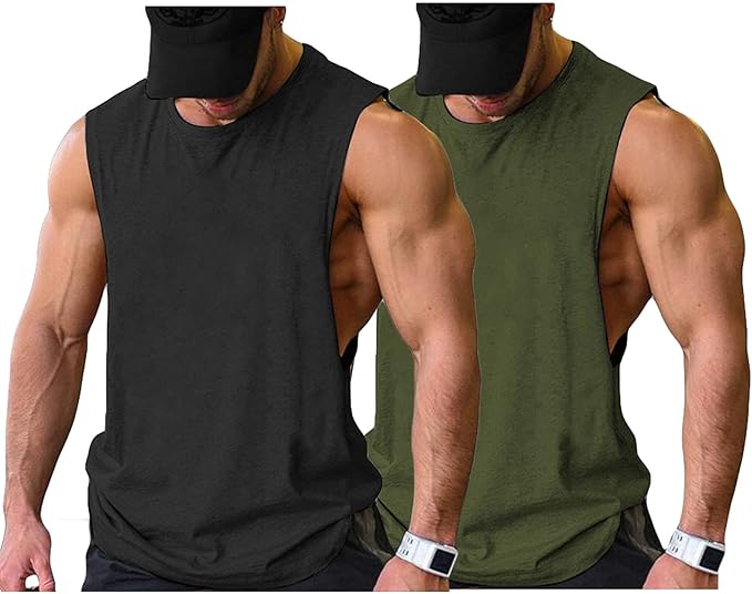 COOFANDY Men Workout Tank Top Gym Bodybuilding Sleeveless Muscle T Shirts Cut Off Shirts S-XXXL