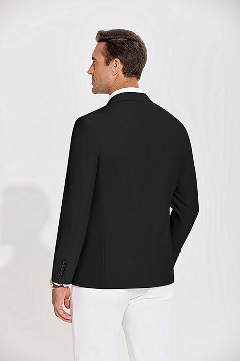 COOFANDY Men's Casual Blazer Lightweight Slim Fit Suit Jacket Two Button Cotton Sport Coats