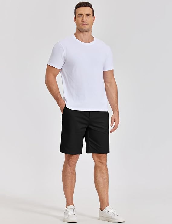 COOFANDY Mens Casual Shorts Classic Fit Chino Dress Shorts Lighweight Stretch Flat Front Golf Shorts with Pockets