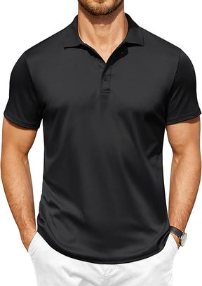 COOFANDY Men Polo Shirts Short Sleeve Quick Drying Athletic Collared Golf Shirts Moisture Wicking Tees