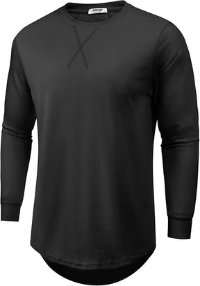COOFANDY 2 pack Cotton Long Sleeve T Shirts Gym Shirts