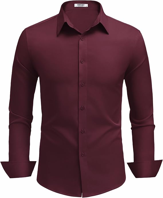 COOFANDY Mens Dress Shirts Long Sleeve Button Down Shirts Regular Fit Business Casual Shirts