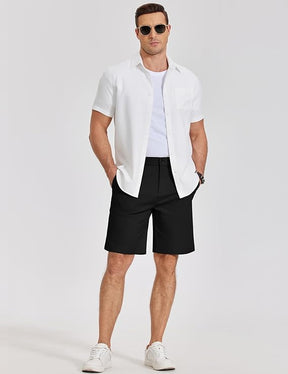 COOFANDY Mens Casual Shorts Classic Fit Chino Dress Shorts Lighweight Stretch Flat Front Golf Shorts with Pockets