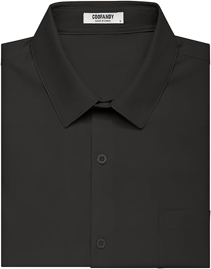 COOFANDY Men's Short Sleeve Dress Shirts Wrinkle Free Regular Fit Dress Shirt Textured Casual Button Down Shirts