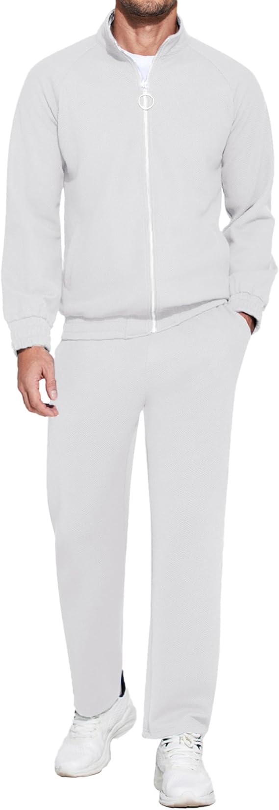 COOFANDY Mens 2 Piece Tracksuit Casual Sweatsuits Full Zip Track Suits Jogging Athletic Suit Sets