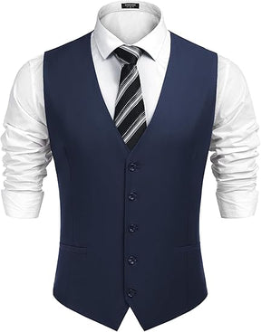 COOFANDY Men's Business Suit Vest Casual Dress Vest Slim Fit Formal Waistcoat
