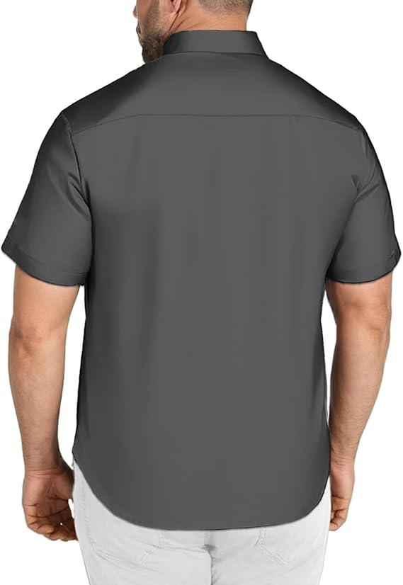 COOFANDY Big & Tall Dress Shirts for Men Short Sleeve Button Down Casual Shirts