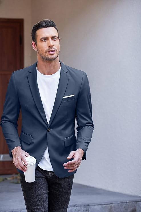 COOFANDY Men's Slim Fit Casual Blazers Lightweight Sport Coats One Button Suit Jackets