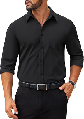 COOFANDY Mens Dress Shirts Long Sleeve Poplin Formal Shirt Casual Button Down Shirts