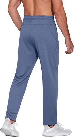 COOFANDY Men's Sweatpants Open Bottom Lightweight Athletic Running Joggers Gym Workout Pants with Zipper Pockets