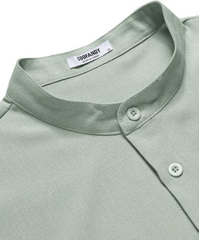 COOFANDY Men's Casual Summer Beach Henley Shirt Band Collar Lightweight Hippie Tee Shirts