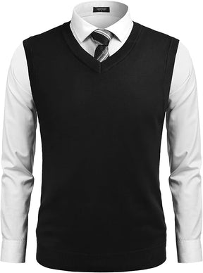 COOFANDY Men's Sleeveless V Neck Pullover Sweater Slim Fit Casual Argyle Sweater Vest