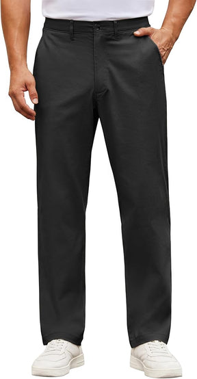 COOFANDY Mens Casual Pants Cotton Classic Fit Stretch Chino Pant Khaki Lightweight Work Dress Slacks