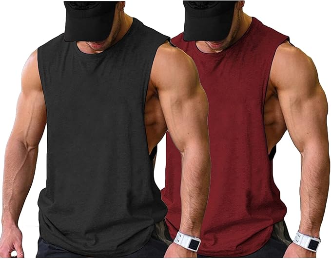 COOFANDY Men Workout Tank Top Gym Bodybuilding Sleeveless Muscle T Shirts Cut Off Shirts S-XXXL