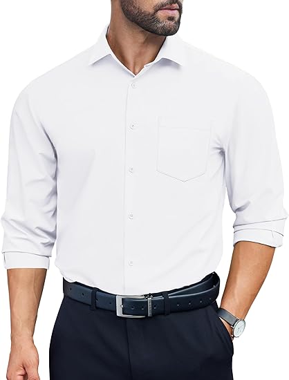 COOFANDY Mens Dress Shirts Long Sleeve Wrinkle Free Button Down Shirts Formal Business Shirt