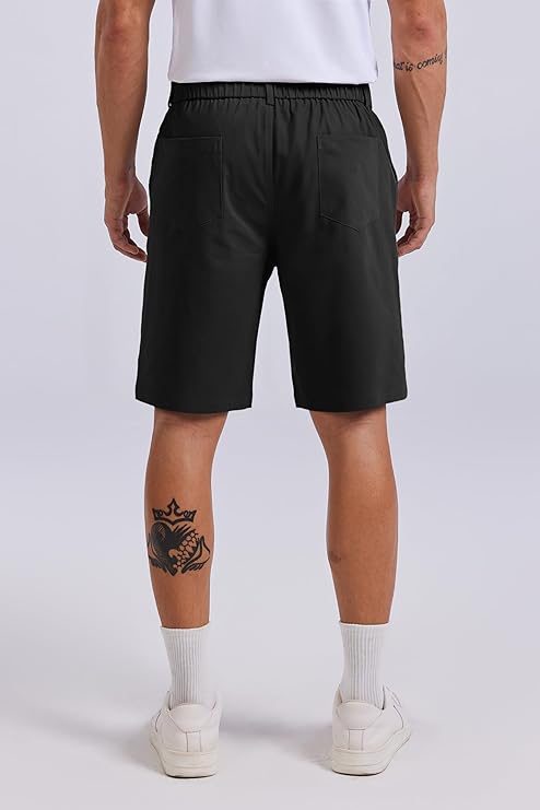 COOFANDY Men's Casual Shorts Classic-Fit 9" Chino Shorts Cotton Stretch Golf Short with 4 Pockets