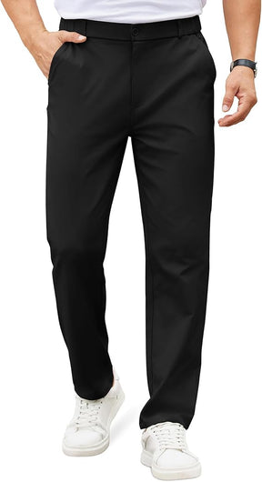 COOFANDY Mens Casual Chino Pants Elastic Waist Lightweight Trousers Classic-Fit Business Dress Pants with Pockets