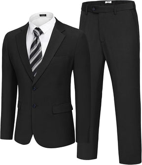 COOFANDY Men's 2 Piece Suits Slim Fit Two Buttons Casual Blazer Jacket and Pants Set Tuxedo Suit for Wedding Prom Business