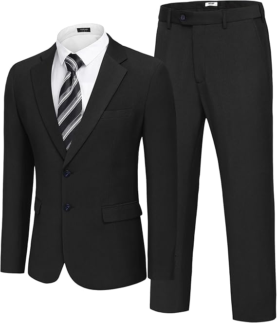 COOFANDY Men's 2 Piece Suits Slim Fit Two Buttons Casual Blazer Jacket and Pants Set Tuxedo Suit for Wedding Prom Business