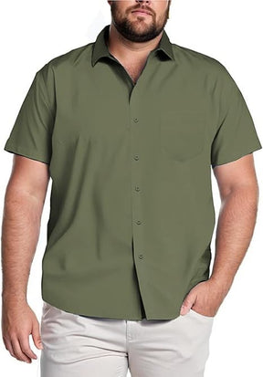 COOFANDY Big & Tall Dress Shirts for Men Short Sleeve Button Down Casual Shirts