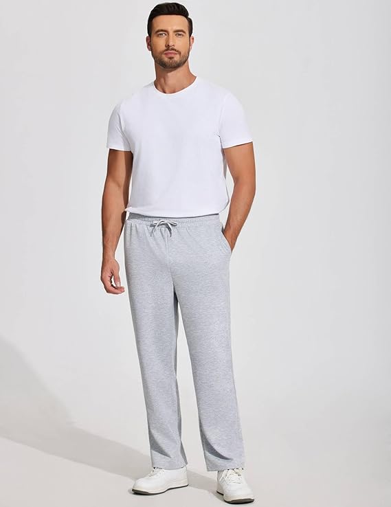 COOFANDY Men Jogger Yoga Sweatpants Casual Athletic Elastic Waist Pants Open Bottom Trouser Jersey Knit Pants with Pockets