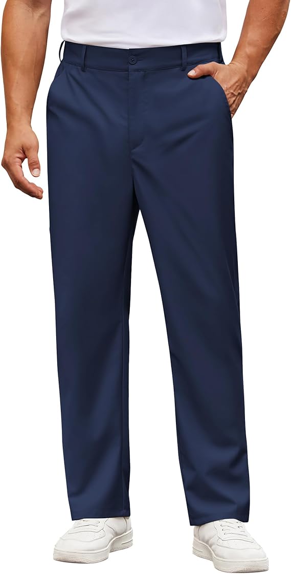 COOFANDY Mens Casual Chino Pants Classic Fit Stretch Wasit Trousers Business Casual Dress Pants