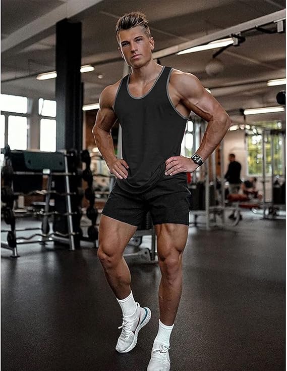 COOFANDY Men's 3 Pack Workout Gym Shorts Mesh Athletic Shorts Lightweight Bodybuilding Training Short Pants with Pockets