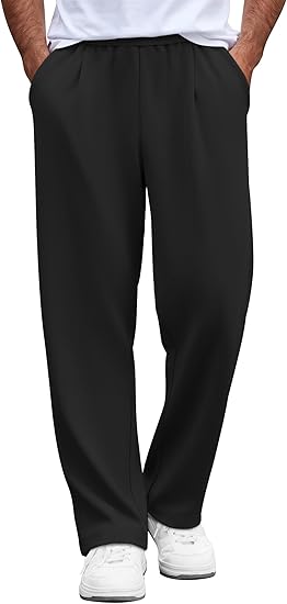 COOFANDY Mens Casual Sweatpants Open Bottom Lounge Pants Lightweight Baggy Workout Yoga Track Pants
