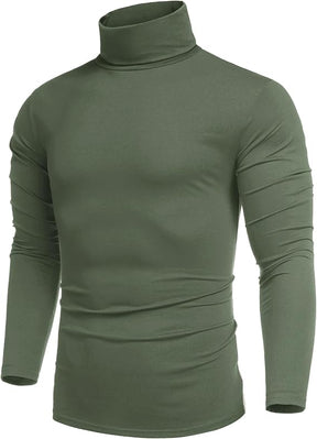 COOFANDY Men's Casual Slim Fit Turtleneck T Shirts Lightweight Basic Cotton Pullovers