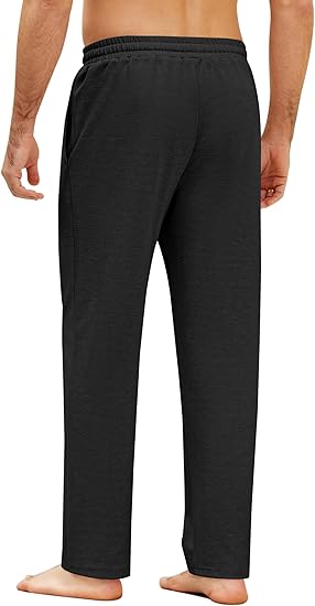 COOFANDY Men's Yoga Pants Casual Elastic Waist Drawstring Jogger Sweatpants Open Bottom Lounge Pants