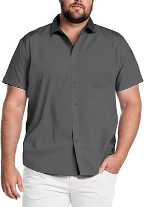 COOFANDY Big & Tall Dress Shirts for Men Short Sleeve Button Down Casual Shirts