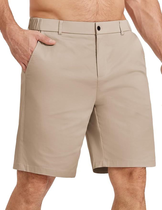 COOFANDY Mens Casual Shorts Classic Fit Chino Dress Shorts Lighweight Stretch Flat Front Golf Shorts with Pockets