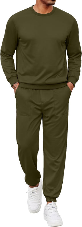 COOFANDY Men's Tracksuit 2 Piece Sweatsuit Set Long Sleeve Pullover Athletic Suit For Sports Casual Fitness Jogging