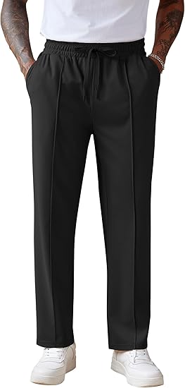COOFANDY Men's Knit Sweatpants Lightweight Open Bottom Casual Pants Drawstring Jogger Yoga Pants with Pockets