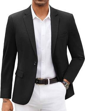 COOFANDY Mens Blazer Jacket One Button Casual Suit Jackets Stretch Knit Sport Coat