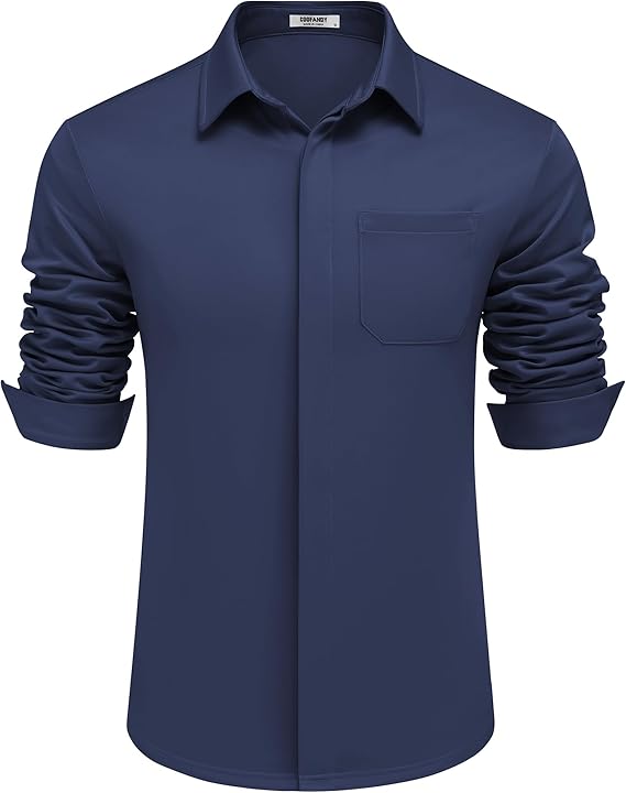 COOFANDY Mens Wrinkle Free Dress Shirts Long Sleeve Untucked Shirts Casual Button Down Shirts