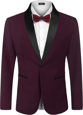 COOFANDY Men's Tuxedo Jacket One Button Dress Suit Blazer Jacket for Wedding Dinner Prom Party